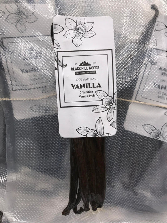 Tahitian Vanilla Pods (V. tahitensis) - Grade A - Black Hill WoodsTahitian Vanilla Pods (V. tahitensis) - Grade ASpice